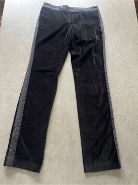 Armani Exchange Black Velvet Tuxedo  Trousers with Satin Trim